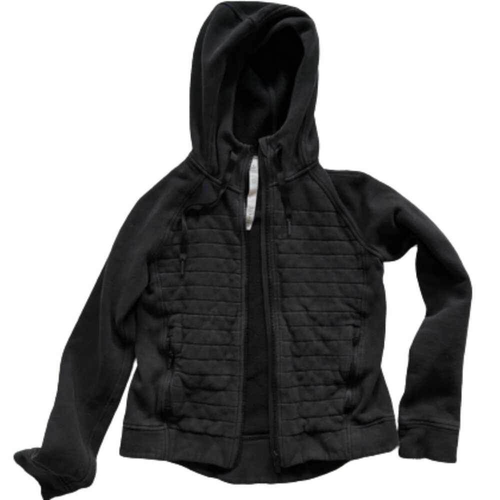 Lululemon Fleece Be True Hooded Full Zip Sweatshirt Women's Size 4 Black